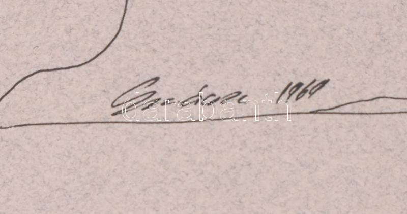 Szász Károly István (1909-1979): Kártyalapok. Vegyes technika, papír. Jelzett. 25x18 cm - Image 2