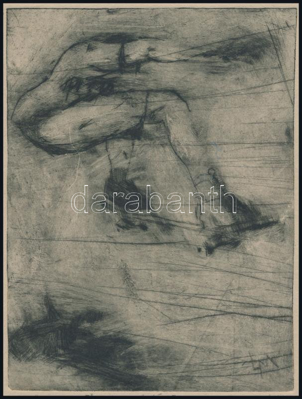 Ligeti Miklós (1982-): Gördeszkás (lendület), 2001. Hidegtű, papír, jelzett, számozott (II/VI). 15x11,5 cm - Image 2