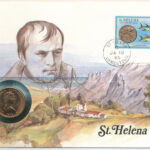 Szent Ilona 1984. 2p felbélyegzett borítékban, bélyegzéssel, német nyelvű leírással T:1 Saint Helena 1984. 2 Pence in envelope with stamp and cancellation, with German description C:UNC