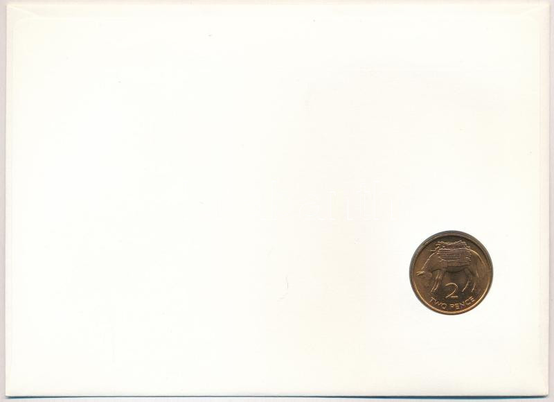 Szent Ilona 1984. 2p felbélyegzett borítékban, bélyegzéssel, német nyelvű leírással T:1 Saint Helena 1984. 2 Pence in envelope with stamp and cancellation, with German description C:UNC - Image 2