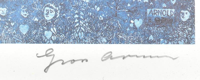 Gross Arnold: Az öröm ünnepe. Nyomat, papír, Jelzett. 46x39 cm Üvegezett keretben. - Image 2