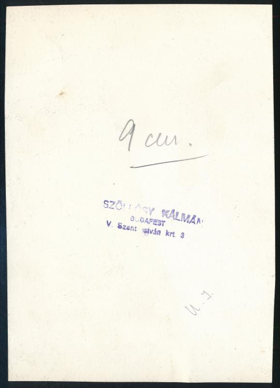 Szöllősy Kálmán (1887-1976): Bp., Margit híd a Parlamenttel, hátoldalán pecséttel jelzett fotó, 17,5x12 cm - Image 2