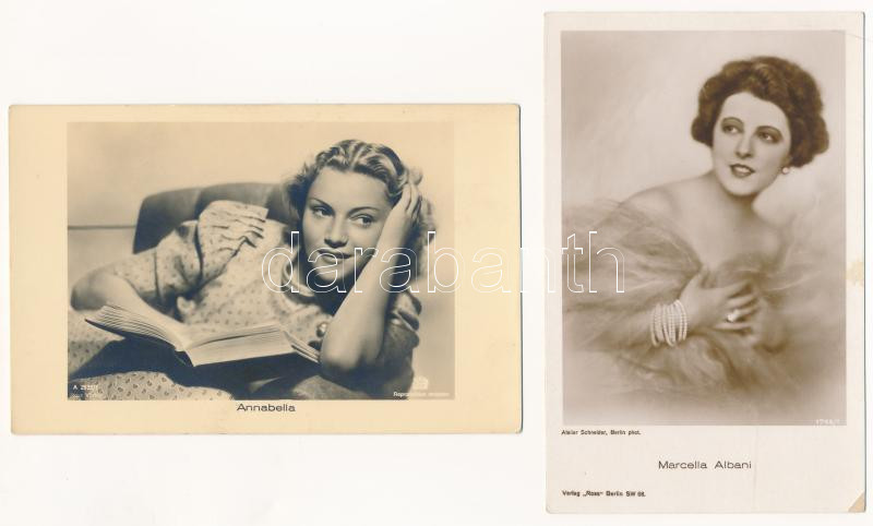 SZÍNÉSZNŐK - 5 db régi képeslap / ACTRESSES - 5 pre-1945 postcards - Image 2