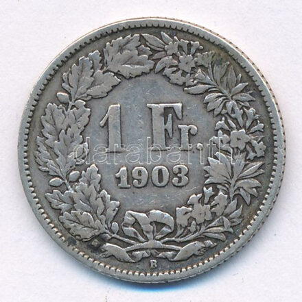 Svájc 1903B 1Fr Ag T:3 Switzerland 1903B 1 Franc Ag C:F Krause KM#24
