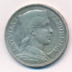 Lettország 1931. 5L Ag T:2- patina, ph. Latvia 1931. 5 Lati Ag C:VF patina, edge error Krause KM#9 - Image 2