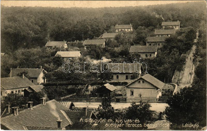 Diósgyőr (Miskolc), M. kir. vas és acélgyár Pereces bányatelepe. Lövy József fia kiadása