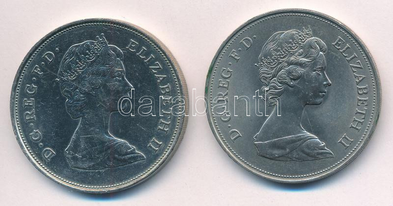 Nagy-Britannia 1972. 25p Cu-Ni 'II. Erzsébet / Ezüstlakodalom' + Nagy-Britannia 1981. 25p Cu-Ni 'Károly és Diana esküvője' T:1-,2 ph. United Kingdom 1972. 25 Pence Cu-Ni 'Elizabeth II / Silver Wedding' + United Kingdom 1981. 25 New Pence - Image 2