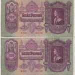 1930. 100P (2x, sorszámkövető 'E 602 091748 - E 602 091749') T:III szép papír, egyiken fo. és nyomdai papírráncok Adamo P17