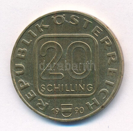 Ausztria 1990. 20Sch Cu-Ni-Al 'Martinsturm Bergenzben' T:1- Austria 1990. 20 Schilling Cu-Ni-Al 'Martinsturm in Bergenz' C:AU