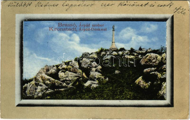 1911 Brassó, Kronstadt, Brasov; Árpád szobor. Benkő Ignác kiadása / Denkmal / monument (EK)