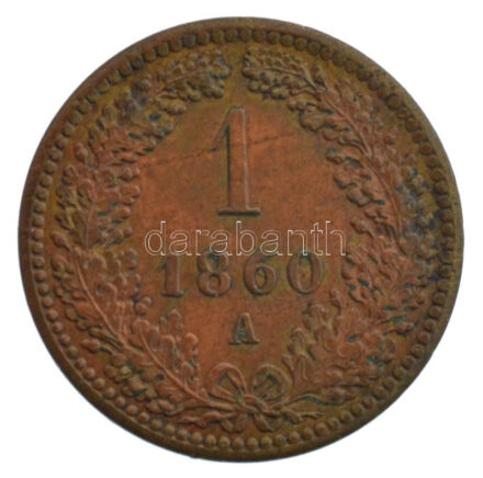Ausztria 1860A 1kr Cu T:2 patina, kis ph Austria 1860A 1 Kreuzer Cu C:XF patina, small edge error Krause KM#2186