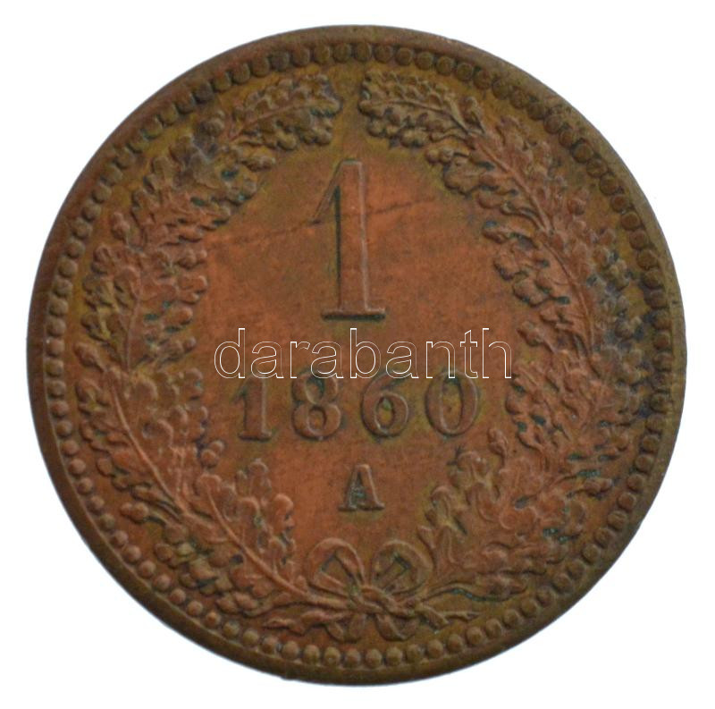 Ausztria 1860A 1kr Cu T:2 patina, kis ph Austria 1860A 1 Kreuzer Cu C:XF patina, small edge error Krause KM#2186