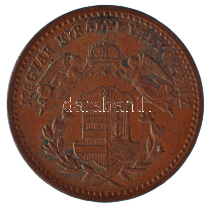 1868KB 1kr Cu 'Angyalos címer' T:2,2- patina, kis ph Adamo M4.1 - Image 2