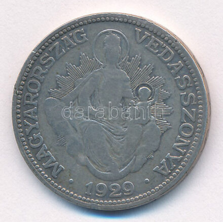 1929. 2P Ag 'Madonna' T:2-,3 ph. Adamo P7