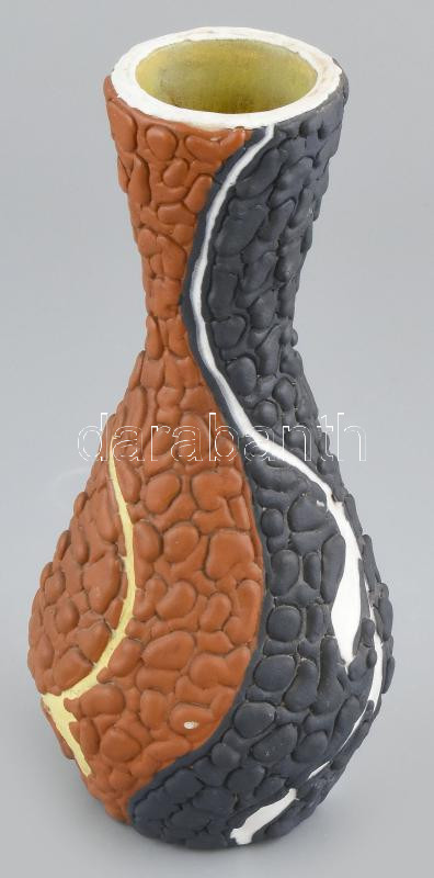 Király retró kerámia váza, jelzett, hibátlan, m: 23 cm