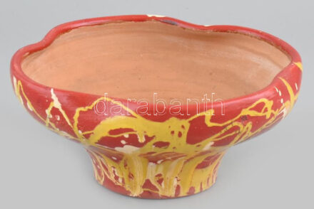 Jelzés nélkül, retró kerámia kaspó, hibátlan, d: 20 cm