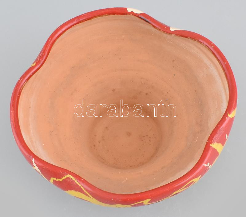 Jelzés nélkül, retró kerámia kaspó, hibátlan, d: 20 cm - Image 2