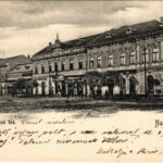 1905 Nagykároly, Carei; Deák Ferenc tér, Kovács György, Rubletzky Ignác, Klein József, Pucser Károly, Janitzky Albert üzlete. Csókás László kiadása / square, shops (fa)
