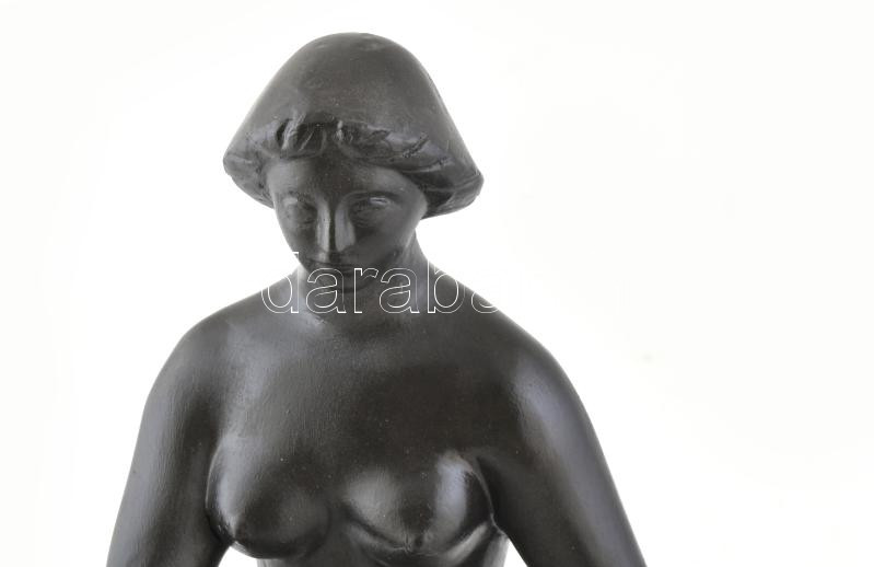 Marosán László (1916-1991): Fürdőző nő, terrakotta, jelzett, javított, m: 40 cm - Image 2