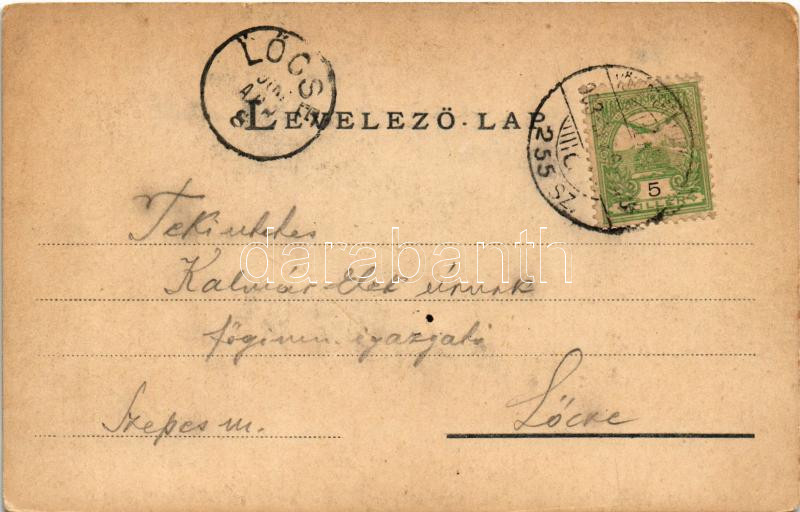 1903 Arad, Andrássy tér. Bloch H. kiadása / square (kopott sarkak / worn corners) - Image 2