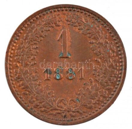 Ausztria 1881. 1kr Cu T:1- patina Austria 1881. 1 Kreuzer Cu C:AU patina Krause KM#2186