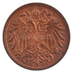 Ausztria 1896. 2h bronz műanyag kapszulában T:1- patina Austria 1896. 2 Heller bronze in plastic capsule C:AU patina Krause KM#2801 - Image 2
