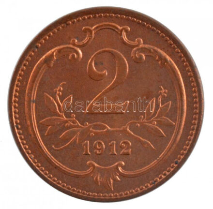 Ausztria 1912. 2h bronz műanyag kapszulában T:1,1- patina Austria 1912. 2 Heller bronze in plastic capsule C:UNC,AU patina Krause KM#2801