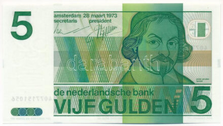 Hollandia 1973. 5G '4077151056' T:I Netherlands 1973. 5 Gulden '4077151056' C:UNC Krause P#95