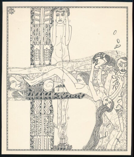 Kozma Lajos (1884-1948): Születés. Cinkográfia, papír, jelzett a cinkográfián, 19,5×16,5 cm