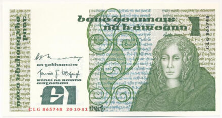 Írország 1981. 1P 'CLG 865748' T:I- Ireland 1981. 1 Pound 'CLG 865748' C:AU Krause P#70b