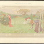 cca 1900 Dekorative Vorbilder, 4 db szecessziós nyomat. Karel Spillar (1871-1939) és R Ruepp művei. Egyik lapszéli apró szakadással. Lapméret: kb. 35x25 cm