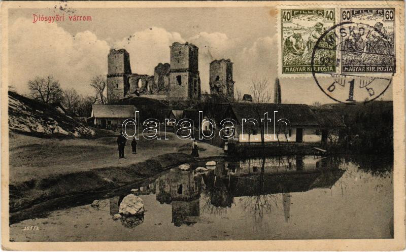 1921 Diósgyőr (Miskolc), várrom. Ferenczi B. kiadása. Tury József úr felvétele (EK)