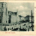 1902 Kaposvár, Római katolikus templom, piac. Gerő Zsigmond kiadása (vágott / cut)