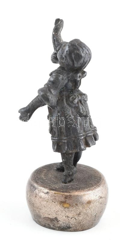 Régi dugó kupak. Figurális.Ezüstözött fém 6 cm - Image 2