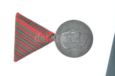 1918. 'Sebesültek Érme' cink kitüntetés, modern - ötödik sebesülés után járó - mellszalaggal. Szign.: R. Placht T:3 Hungary 1918. 'Wound Medal' zinc decoration with modern ribbon - for the fifth time wound. Sign.: R. Placht C:F NMK 328