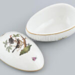 Herendi Rotschild mintás porcelán tojás. Kézzel festett, jelzett, hibátlan. 13 cm - Image 2