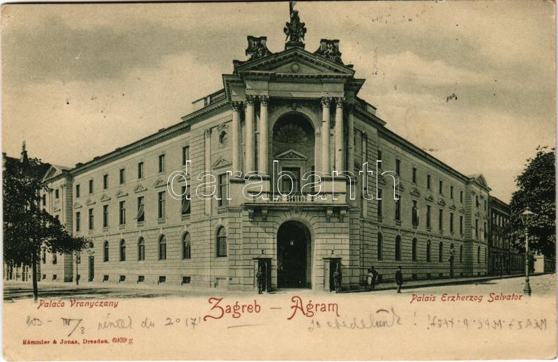 1903 Zagreb, Zágráb, Agram; Palaco Vranyczany / Palais Erzherzog Salvator / palace (EK)