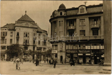 Szabadka, Subotica; Fő utca részlete, üzletek / Prodavnica Srecaka saveza ratnih vojnih invalida, Komisiono Preduzece prodavnica Br. / main street, shops. photo