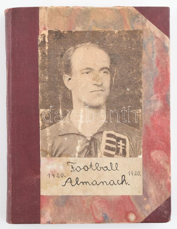 Futball almanach 1920. negyedik évfolyam. Szerkeszti: Maros Imre. 96 p + hozzákötve: Benedek Aladár: Futballbíró a mellényzsebben. 140 p Korabeli félvászon kötésben, Ritka!