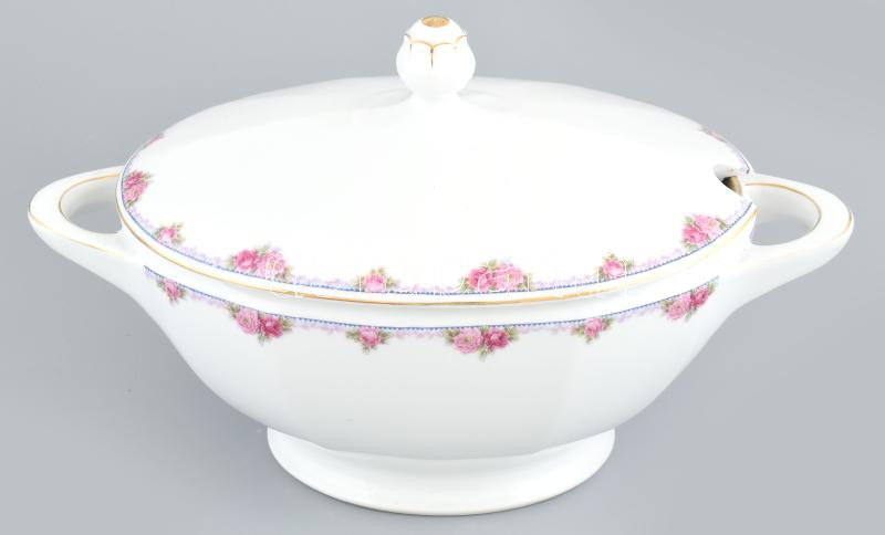 Bohemia leveses tál, matricás porcelán, jelzett, kopásnyomokkal, 36x20 cm