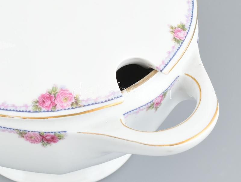 Bohemia leveses tál, matricás porcelán, jelzett, kopásnyomokkal, 36x20 cm - Image 2