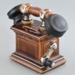 Goebel, fajansz telefon persely, jelzett, hibátlan, m: 12,5 cm - Image 2