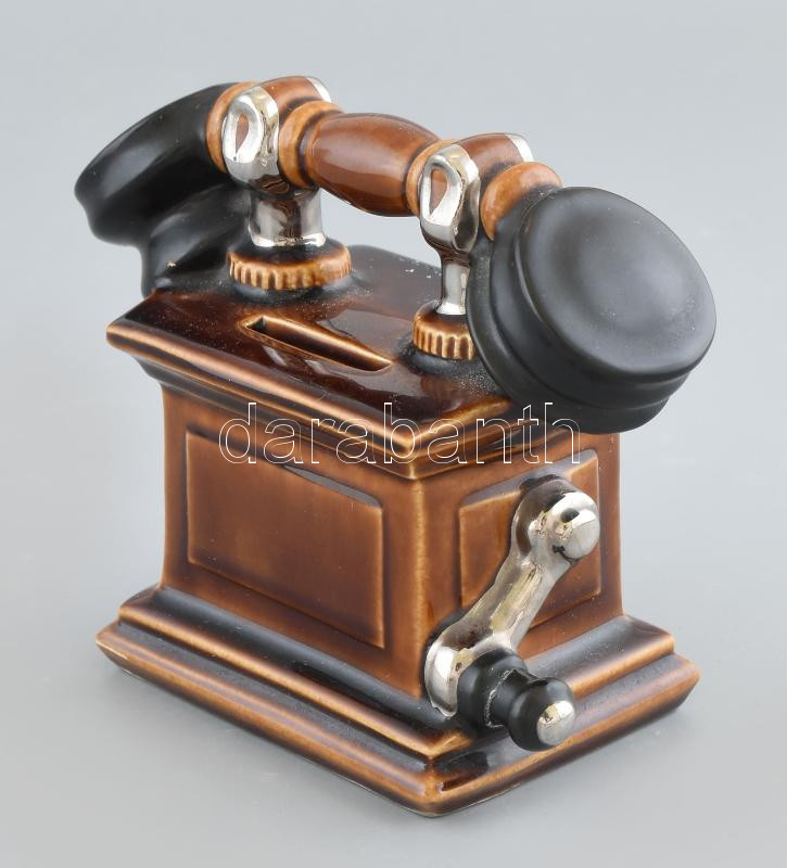 Goebel, fajansz telefon persely, jelzett, hibátlan, m: 12,5 cm - Image 2