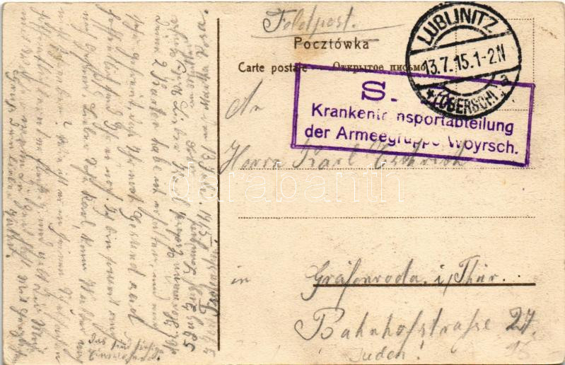 1915 + 'S.B. Krankentransportabteilung der Armeegruppe Woyrsch' (EK) - Image 2