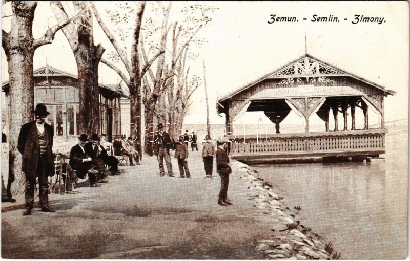 Zimony, Zemun, Semlin; Velence kioszk, vendéglő a vízen, étterem / restaurant kiosk on the water
