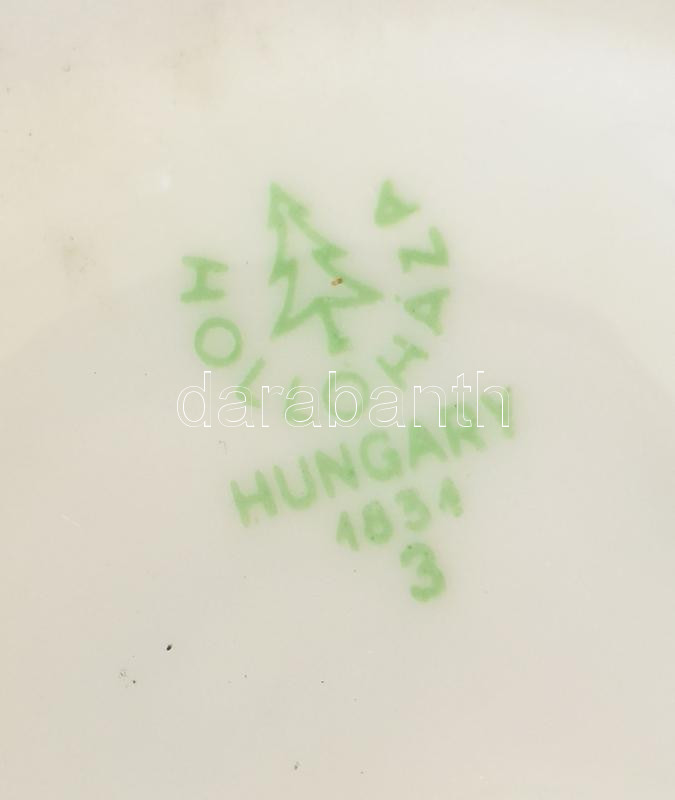 Hollóházi vizapár, kézzel festett, jelzett, kis kopásokkal, m: 23 cm - Image 2