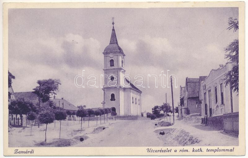 Zamárdi, Balatonzamárdi; utca, római katolikus templom, üzlet