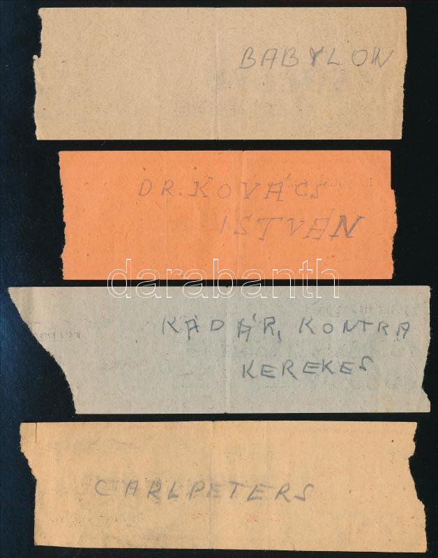 1942 4 db kassai (Felvidék) mozijegy a Pátria, Phönix, Palace, Rákóczi mozikba hátoldalt a megtekintett filmek címeivel - Image 2
