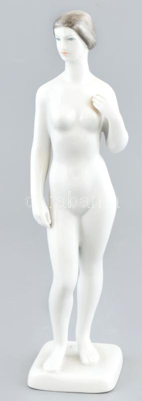 Hollóházi akt, kézzel festett, jelzett, hibátlan, m: 28 cm