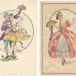 6 db RÉGI művész motívum képeslap: Rokokó (Degami és H. Ch. Wien) / 6 pre-1945 art motive postcards: Rococo - Image 2